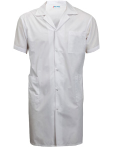  Short Sleeve Knee Length Lab Coat