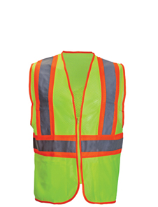  Zipped mesh HV vest with contrast trim