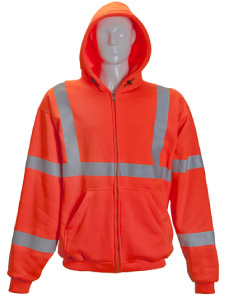  Thermal lined HV full zip sweatshirt with hood