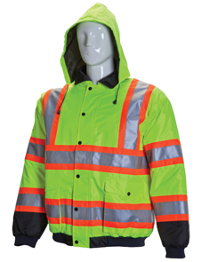  Two tone orange yellow HV safety jacket