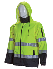 Black bottom HV Soft shell jacket with hood